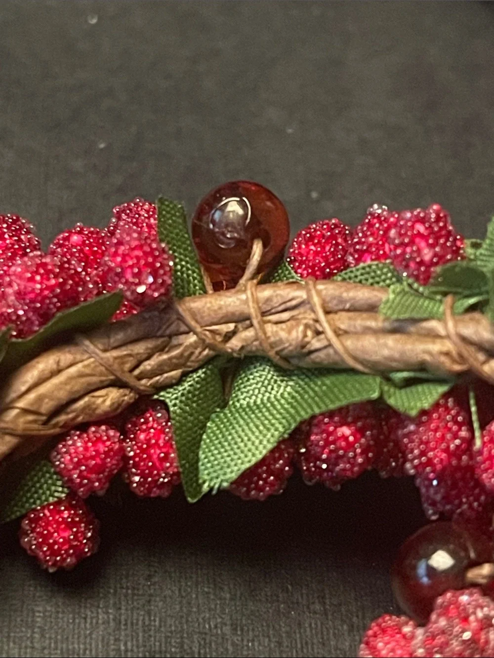 Set of 7( seven) Red Berry Napkin Rings